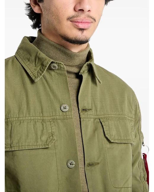Alpha Industries Green Cotton Shirt for men