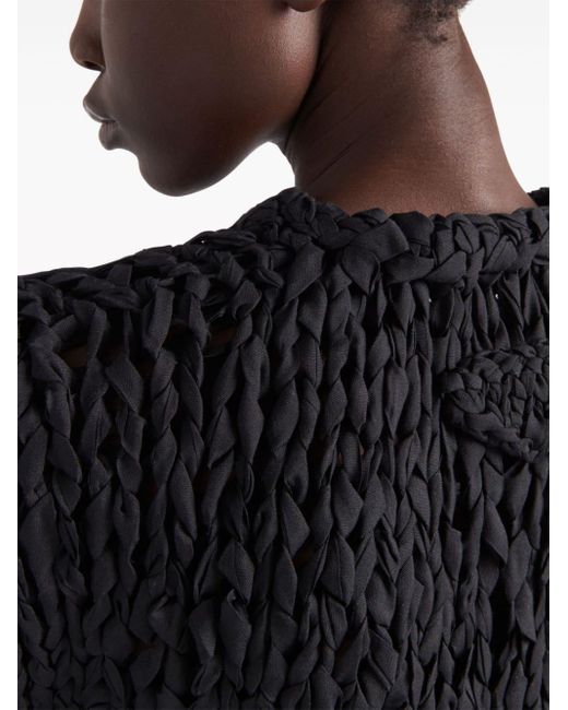 Blusa con detalle de lazo Prada de color Black