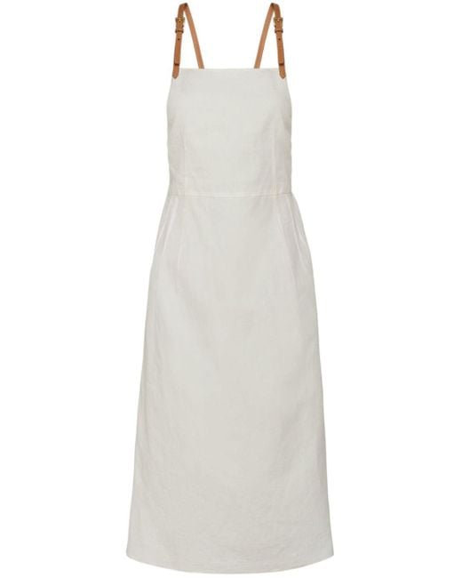 Prada White Linen Midi Dress