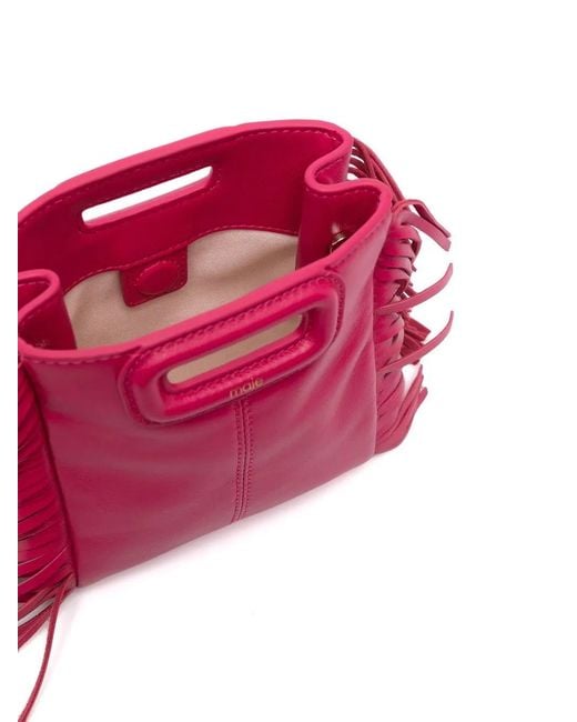 Maje Pink M Fringed Crossbody Bag