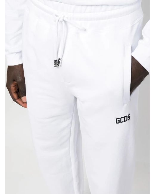 Gcds White Tapered-Leg Drawstring Trousers for men