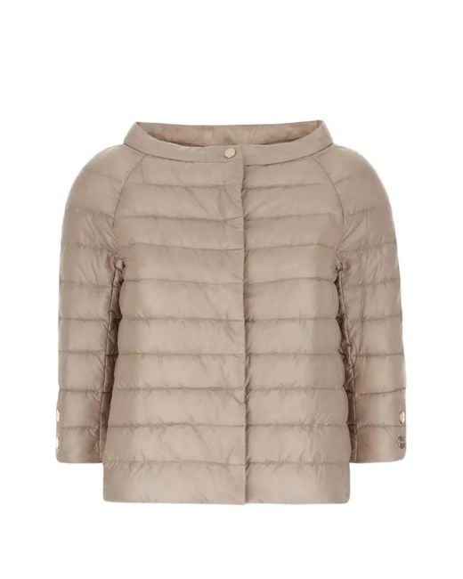 Herno Natural Neutral Piumino Quilted Boxy Polyamide Jacket