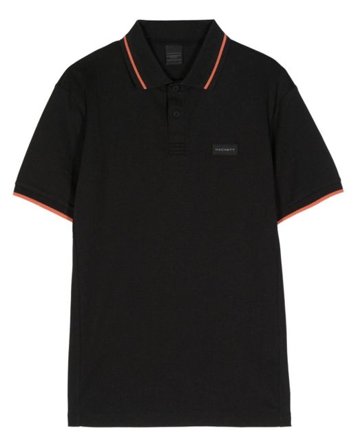 Hackett Black Classic Cotton Polo Shirt for men