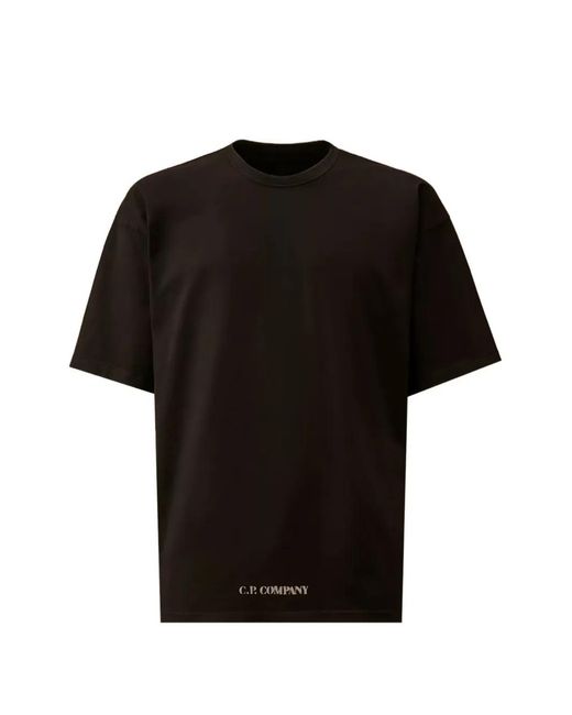 C P Company Black Logo-Print Short-Sleeve T-Shirt for men