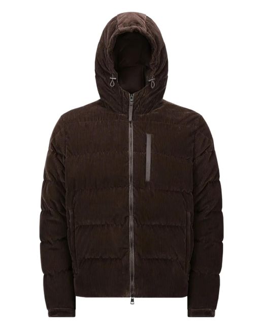 Moncler Vederna Ribfluwelen Donsjack in het Brown voor heren