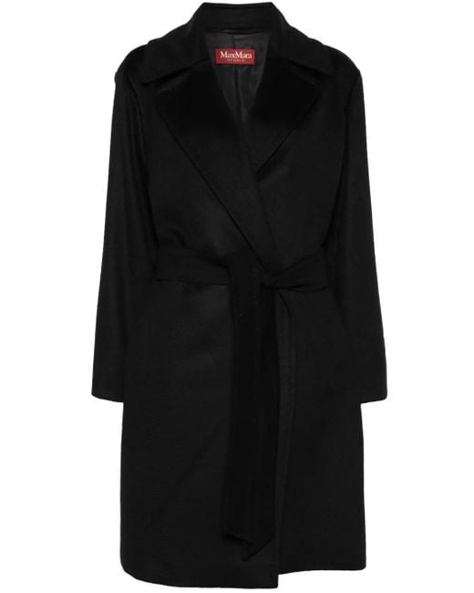 Abrigo Dravenna Con Cinturón Max Mara de color Black