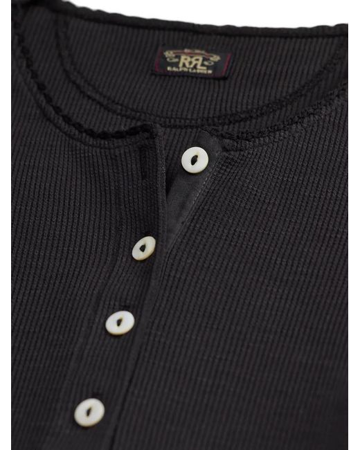RRL Black Polo À Manches Longues