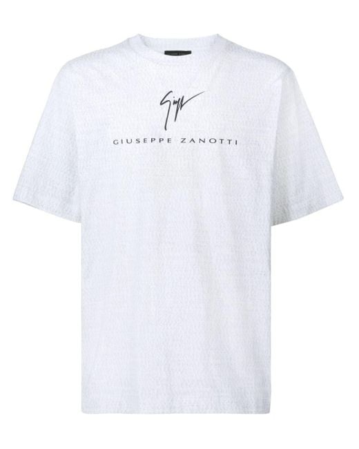 Giuseppe Zanotti White Digital-print Cotton T-shirt for men