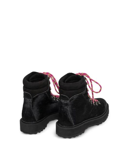Diemme Black Haircalf Lace-Up Boots