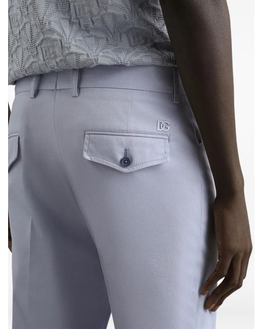 Dolce & Gabbana Blue Pressed-Crease Trousers for men