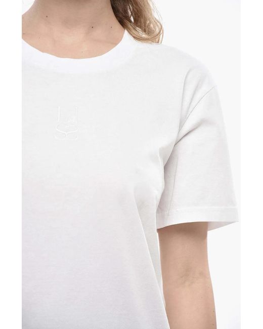 Ludovic de Saint Sernin White Embroidered-Monogram Crew-Neck T-Shirt