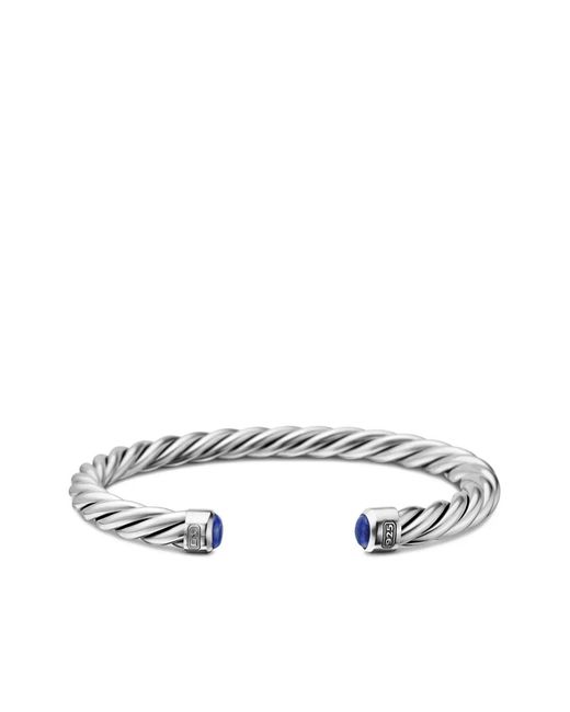David Yurman White Sterling Cable Cuff Bracelet (6Mm) for men