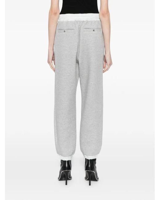 Sacai White Pantalon À Design Colour Block