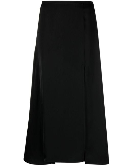 Jil Sander Black Asymmetric Satin Skirt - Women's - Viscose