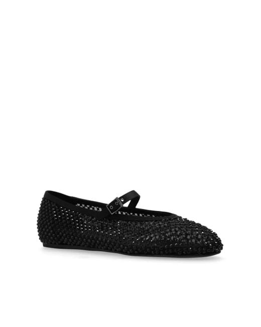 Le Silla Black Gilda Crystal-Embellished Ballerina Shoes