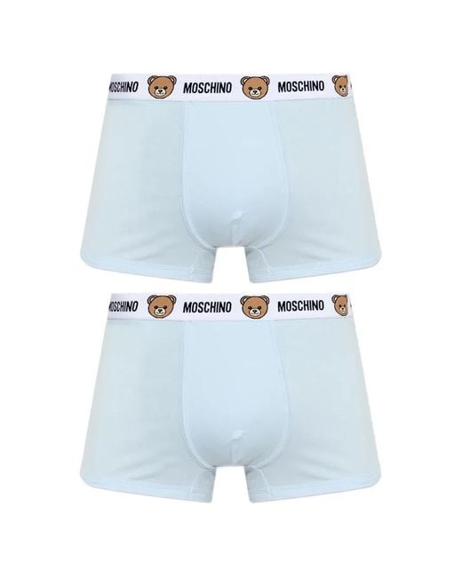 Moschino Blue Teddy Bear Logo-Waistband Boxers (Set Of Two) for men