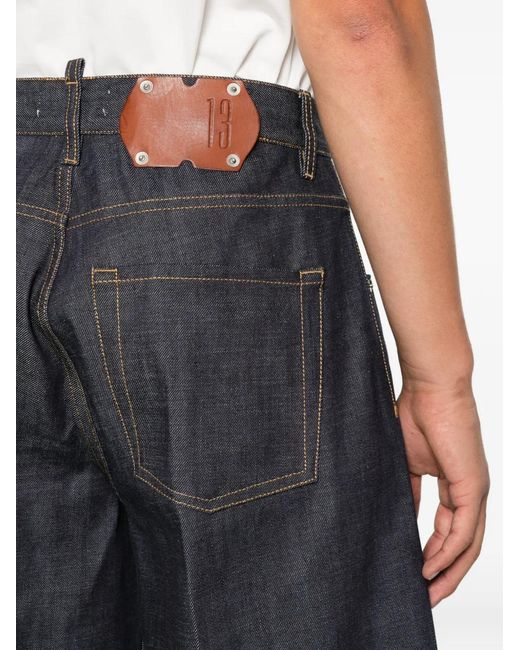3Dici Blue Turn-Up Denim Shorts for men