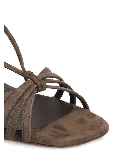 Julie Dee Brown Knotted Strappy Sandals