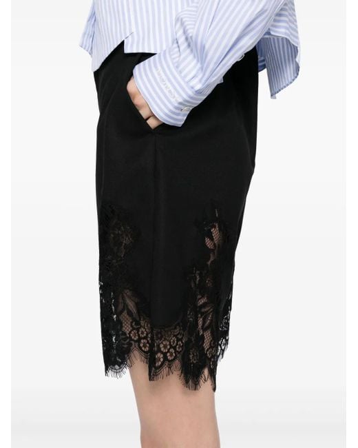 Monse Black Lace Tailored Shorts