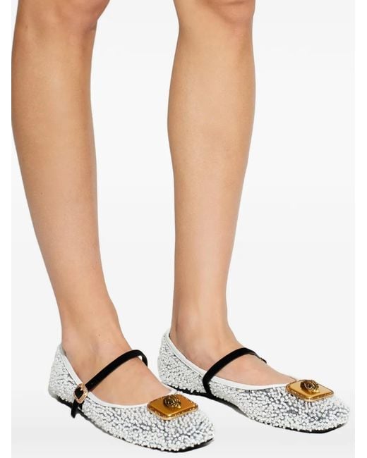 Kurt Geiger White Pimlico Ballerinas