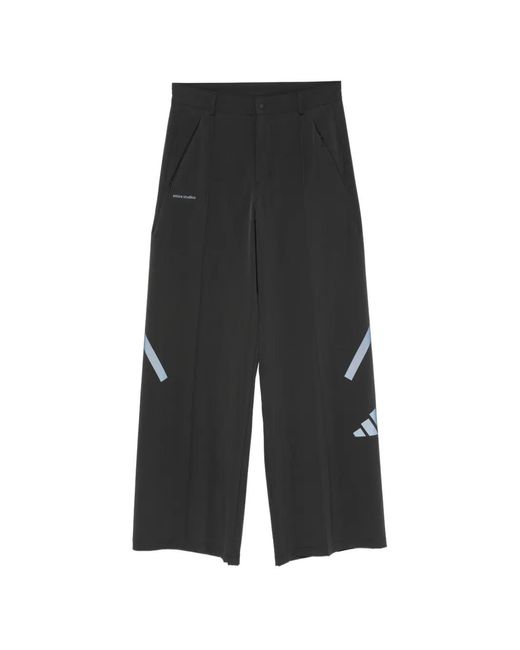 Adidas Gray X Entire Studios Z.N.E. Logo-Print Wide-Leg Trousers for men