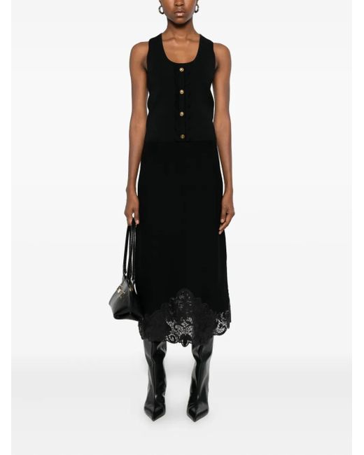 Twinset Black Lace Midi Skirt