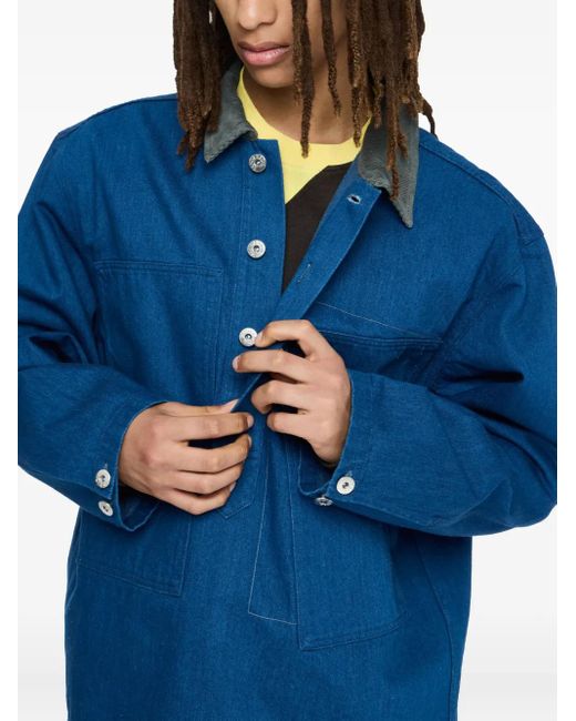 Polo vaquero con cuello J.W. Anderson de hombre de color Blue