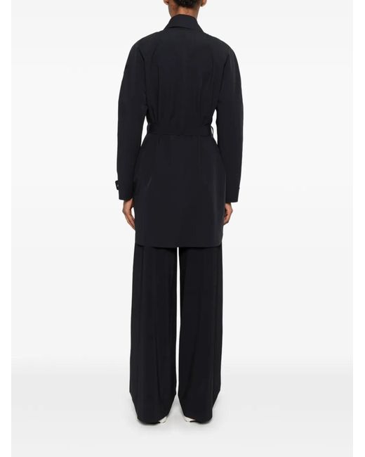 Rrd Blue Double-Breasted Belted Coat