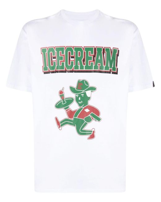 ICECREAM Green Served Up Cotton T-shirt for men