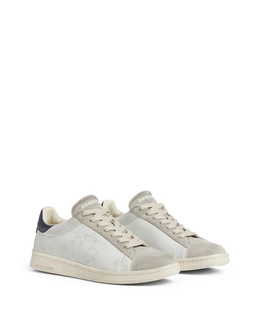 DSquared² White Dirty Maple Leaf Boxer Sneakers for men