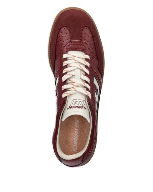 Flamingos Brown Burela Slim Perforated Logo Sneakers
