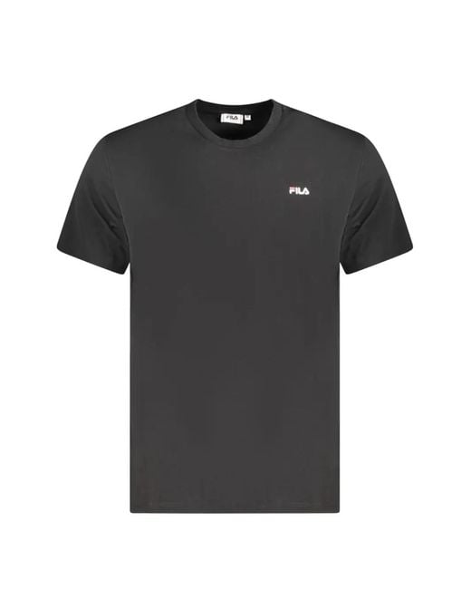 Fila Black Logo-Patch T-Shirt for men