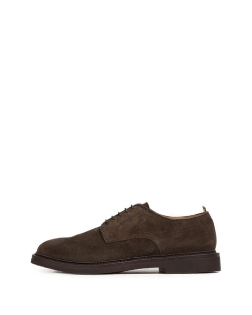 Officine Creative Brown Hopkins Suede Lace-Up Shoes for men