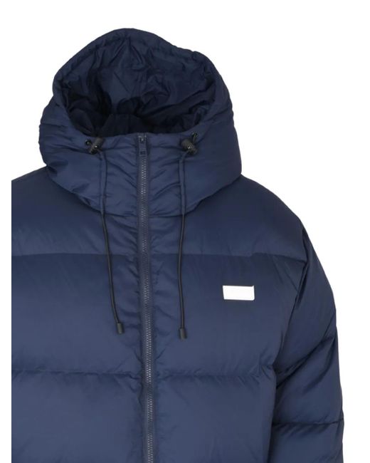 MSGM Blue Hooded Down Jacket for men
