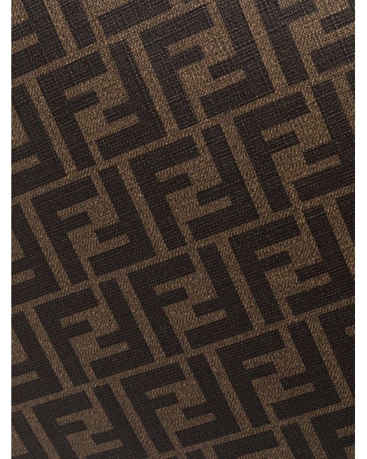 Fendi Brown Leather Monogram-print Tote Bag for men