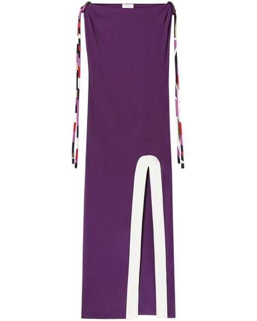 Emilio Pucci Purple Iride-trim Long Dress