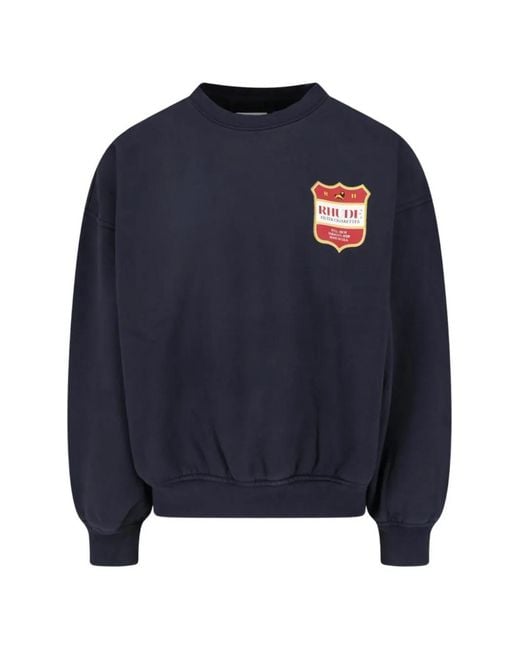 Rhude Blue Logo-Print Sweatshirt for men