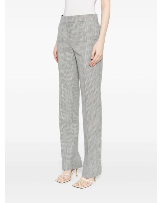 Jil Sander Gray Checked Trousers