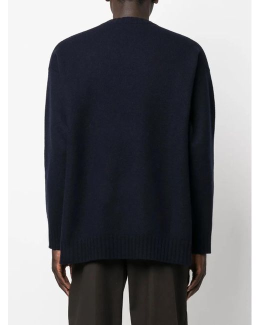 Jil Sander Blue Drop-Shoulder Long-Sleeve Jumper for men