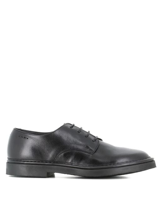 Alexander Hotto Women's Black Lace-Up Leather Derby Shoes