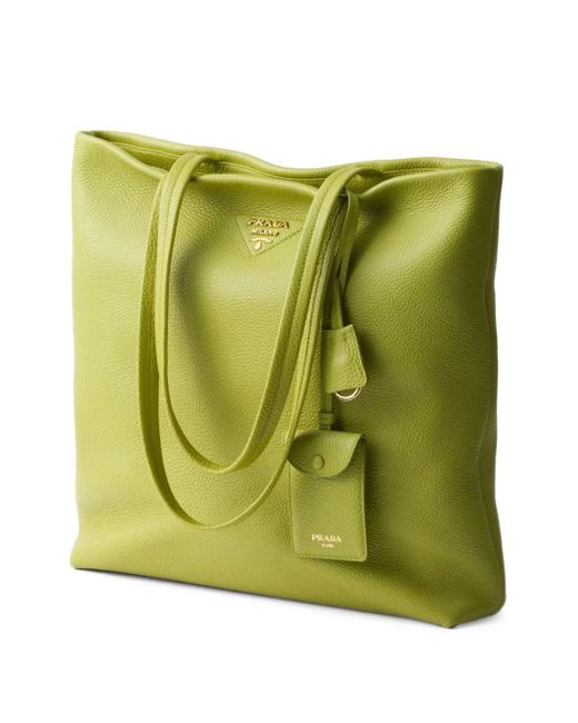 Prada Green Große Tote Bag Aus Leder
