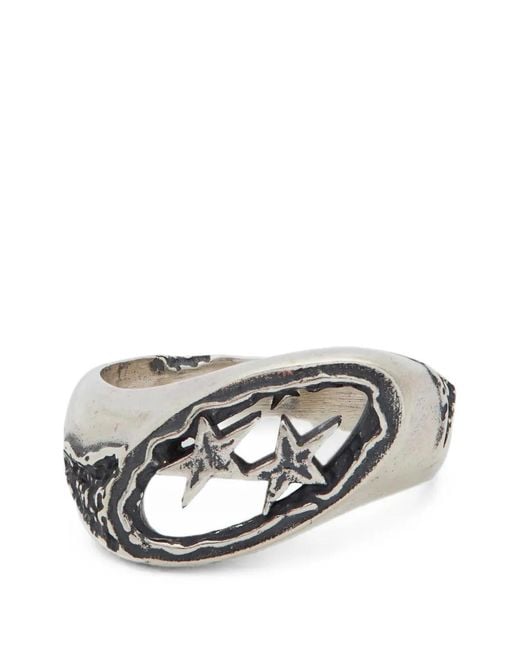 Twojeys Metallic Star-Detail Ring for men