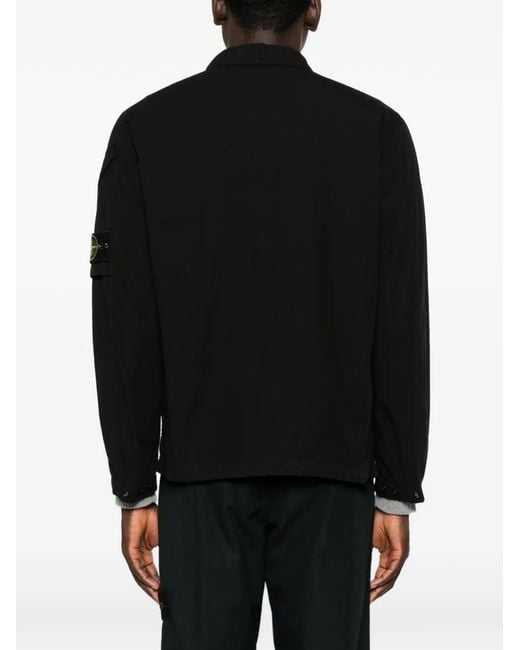 Stone Island Black Zip-Fastening Overshirt for men