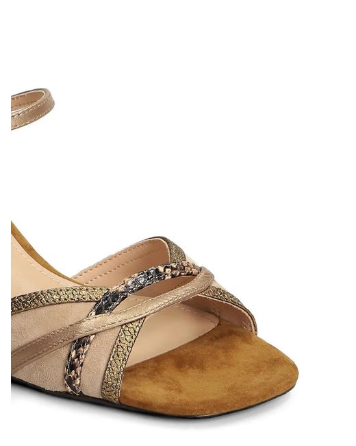 Bibi Lou Metallic Snakeskin-Effect Block-Heel Sandals