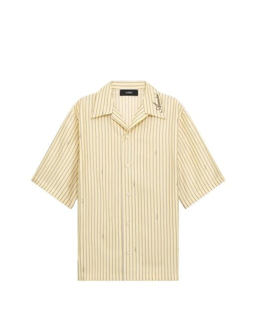 Camicia Script A Righe di Amiri in Natural da Uomo