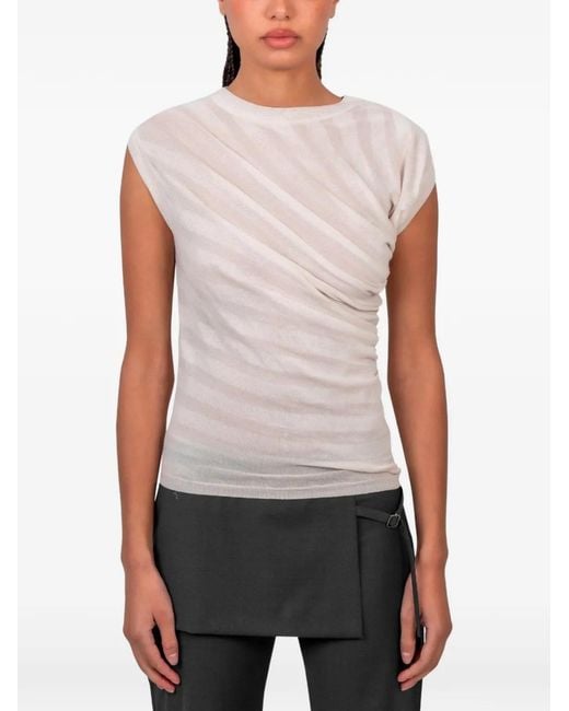 Paloma Wool White Raven Draped Sleeveless Top