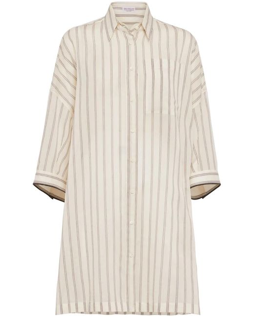 Brunello Cucinelli Natural Luxurious Long Sleeve Shirt