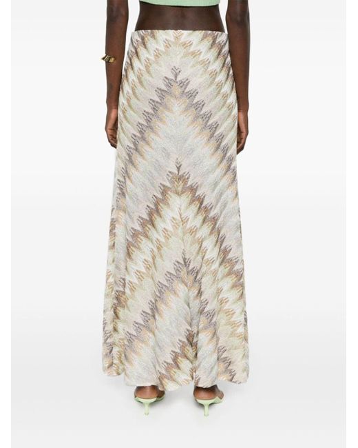 Missoni Natural Zigzag-woven Knitted Skirt