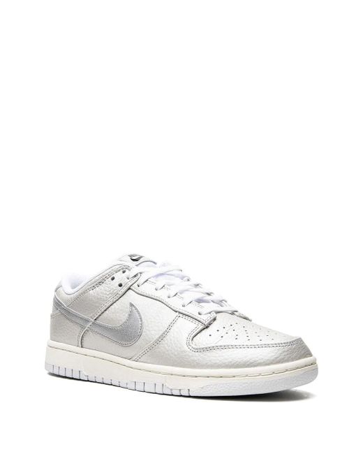 Nike White Dunk Low "Metallic" Sneakers