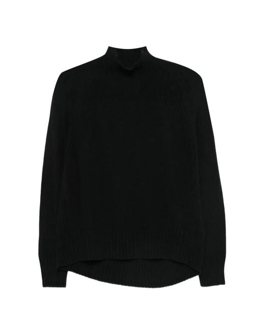 Dondup Black High-Neck Rib-Trimmed Sweater